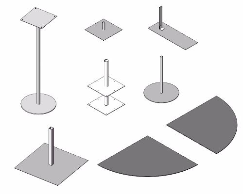 鉄板ベース板　支柱金物